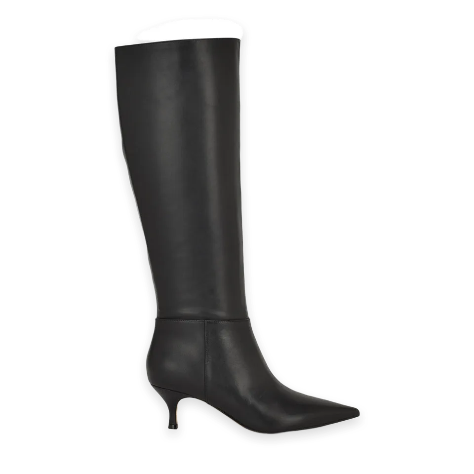 Nine West Somas Kitten Heel Wide Calf Leather Boots