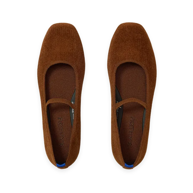 Rothy's The Max Square Mary Jane · ReVelvet™ Russet