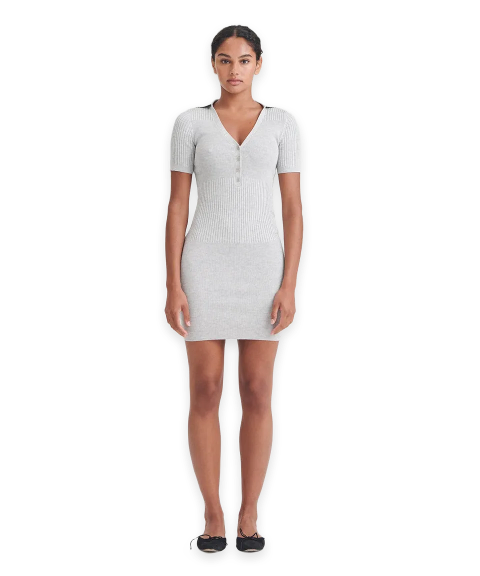 Naadam Silk Cashmere Polo Mini Dress