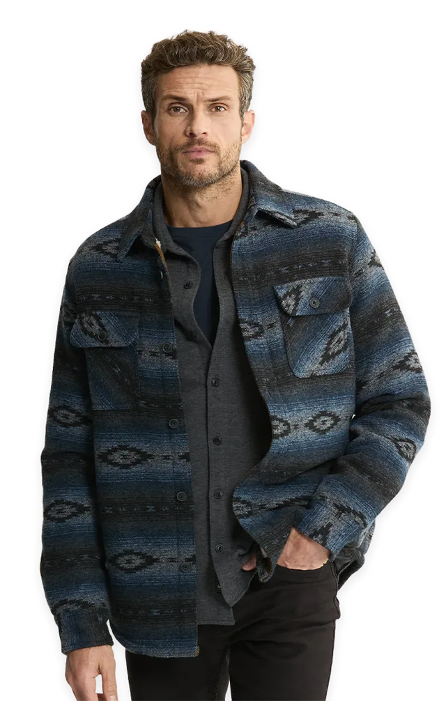 Jachs NY Sherpa Lined Wool Blend Shirt Jacket