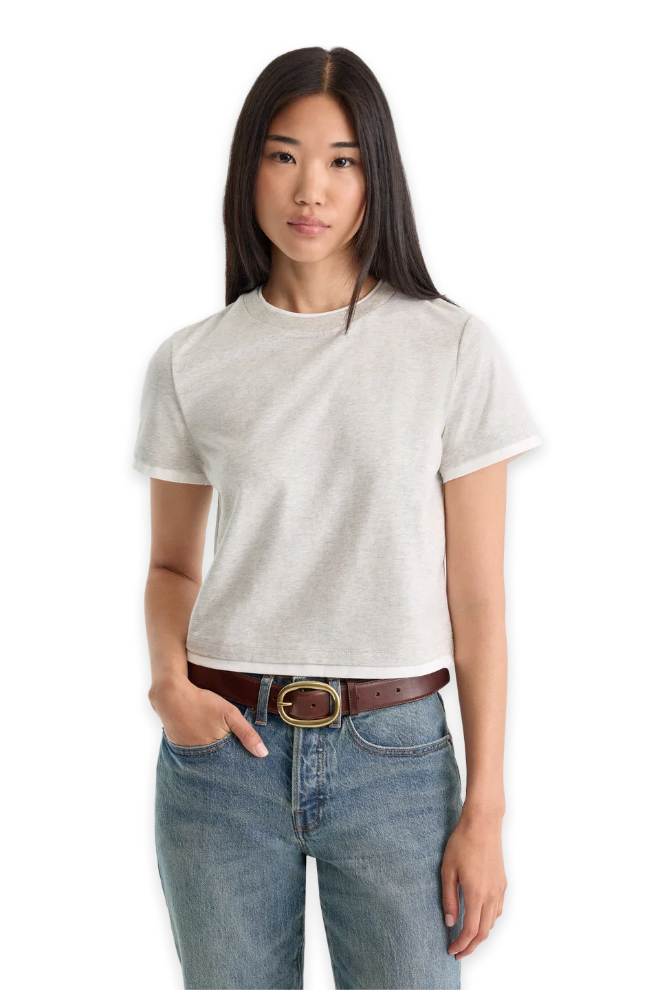 Good American THE LAYERED TEE