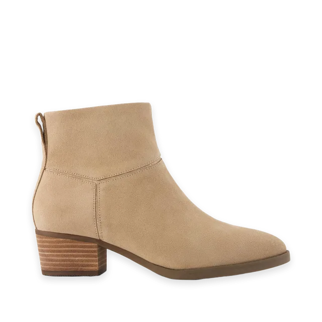 TOMS Womens Elia Ankle Boot Water Resistant Taupe Suede