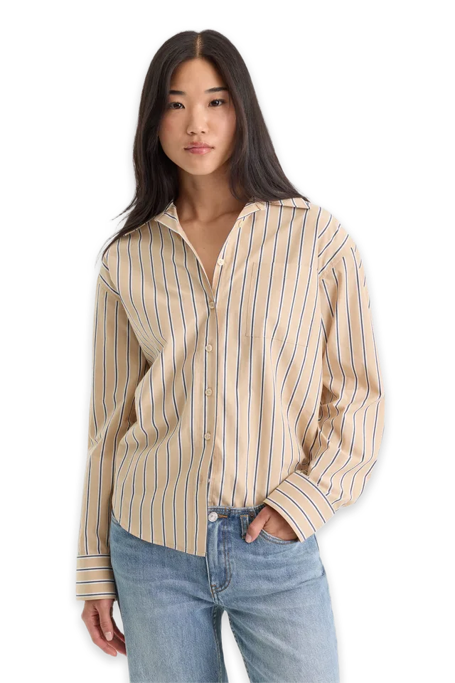 Good American THE POPLIN EASY SHIRT