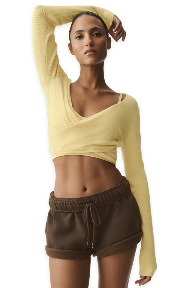 Alo Sweater Knit Crossover Long Sleeve