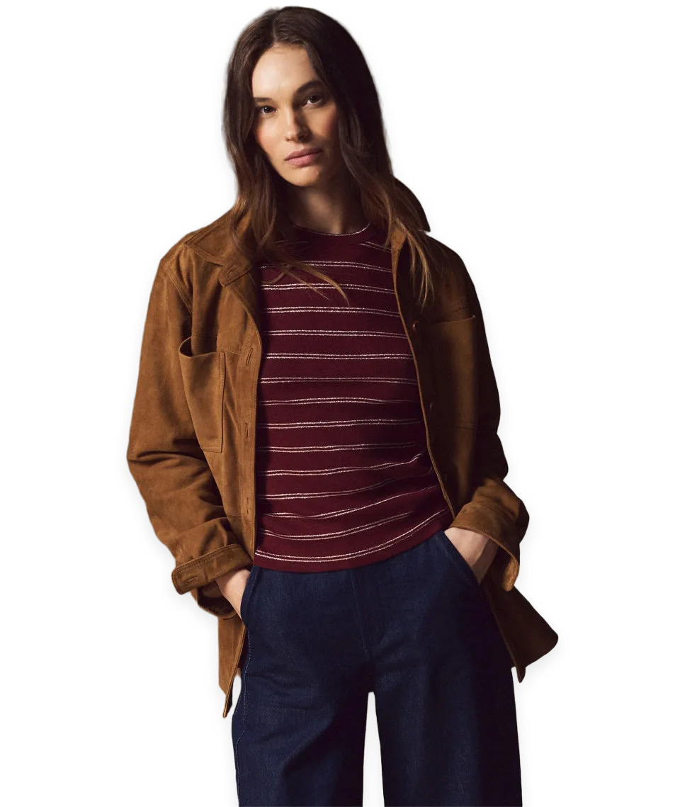 Marine Layer Mini Rib Long Sleeve Crew Tee