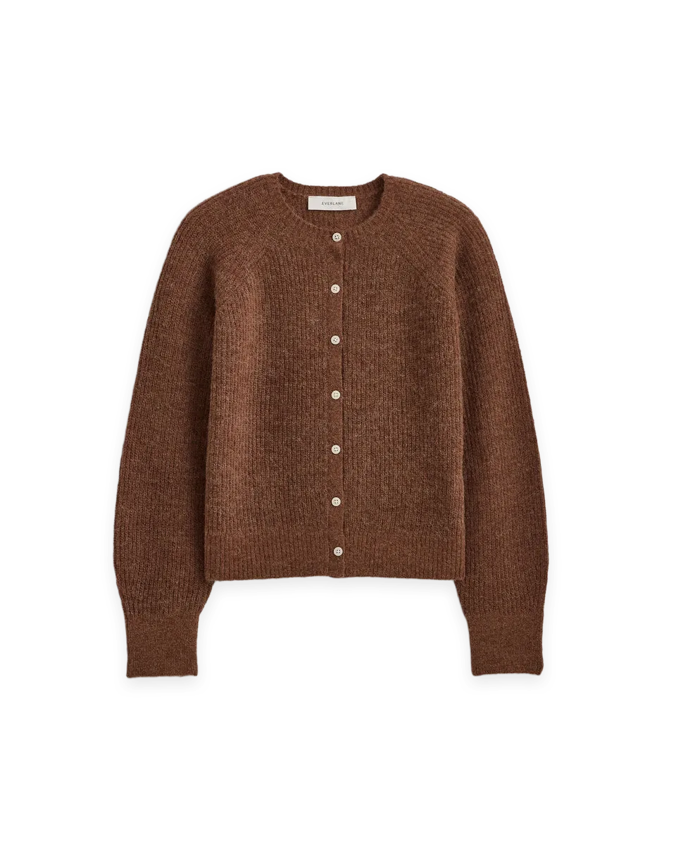 Everlane Ribbed Cropped Cardigan in Alpaca