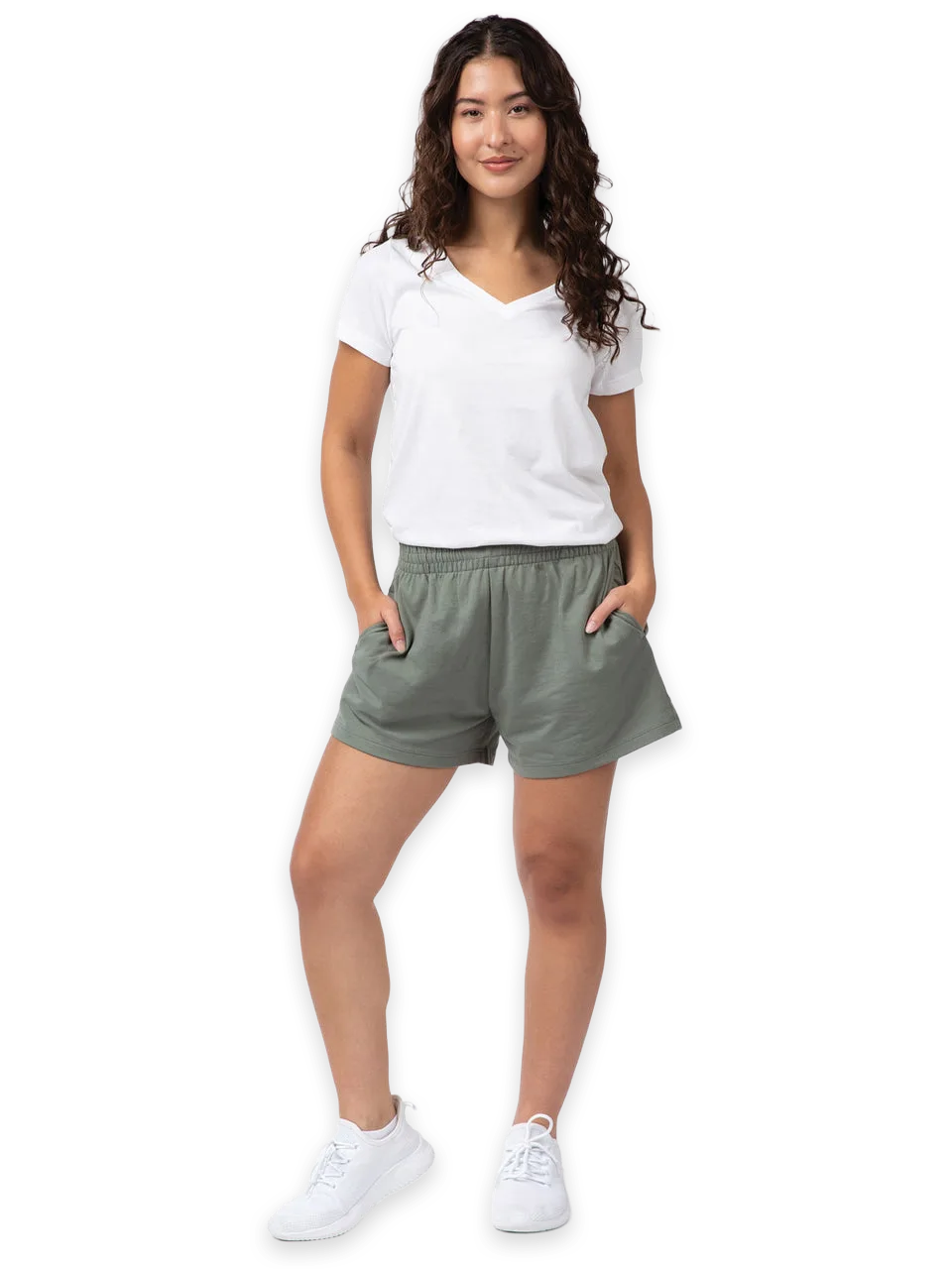 Fresh Clean Threads Women's Mercury Green Terry Lounge Shorts