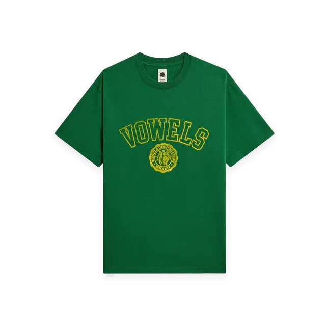 vowels vowels Faded Collegiate Tee