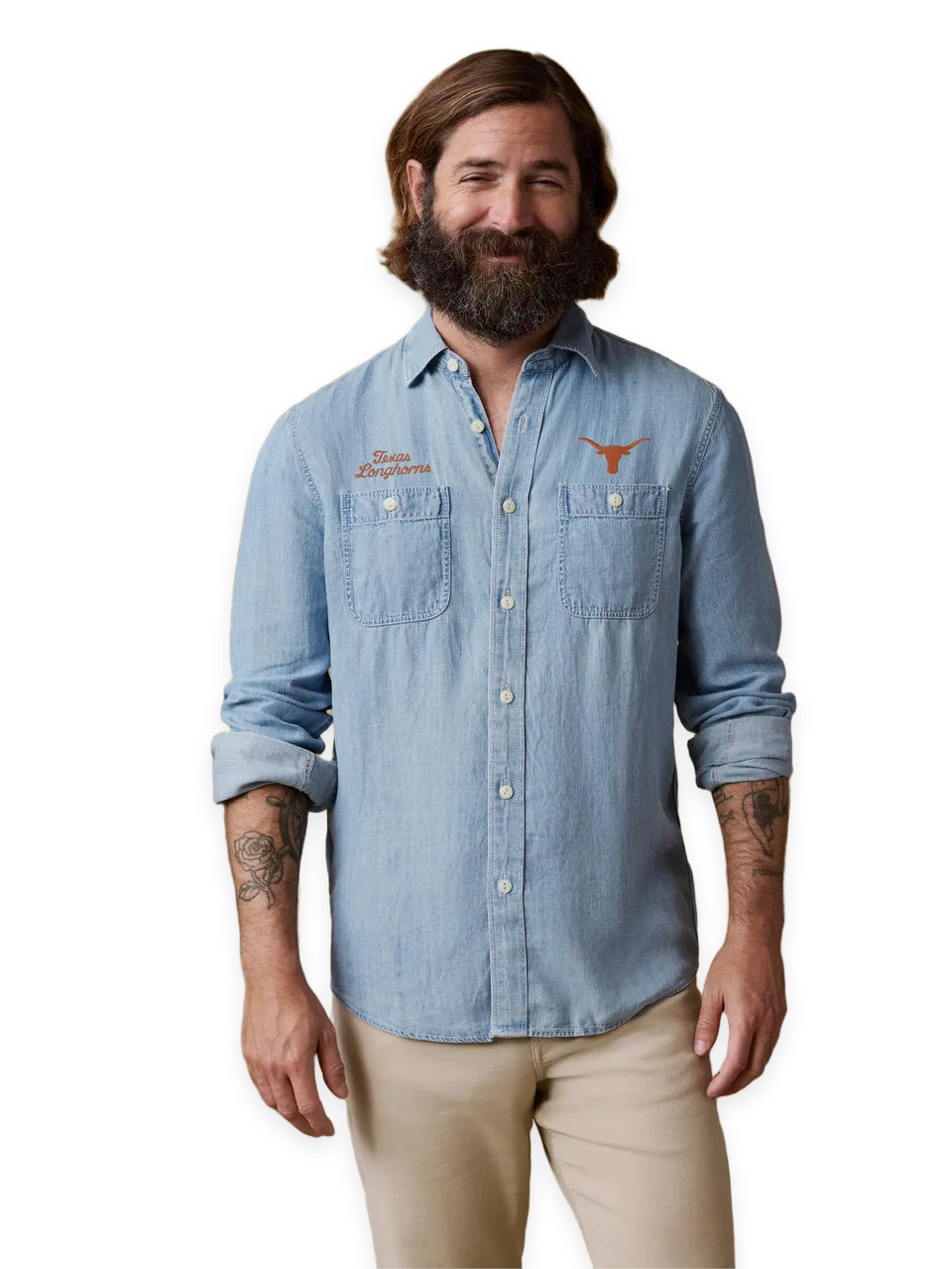 Faherty University of Texas Tried & True Chambray Workshirt