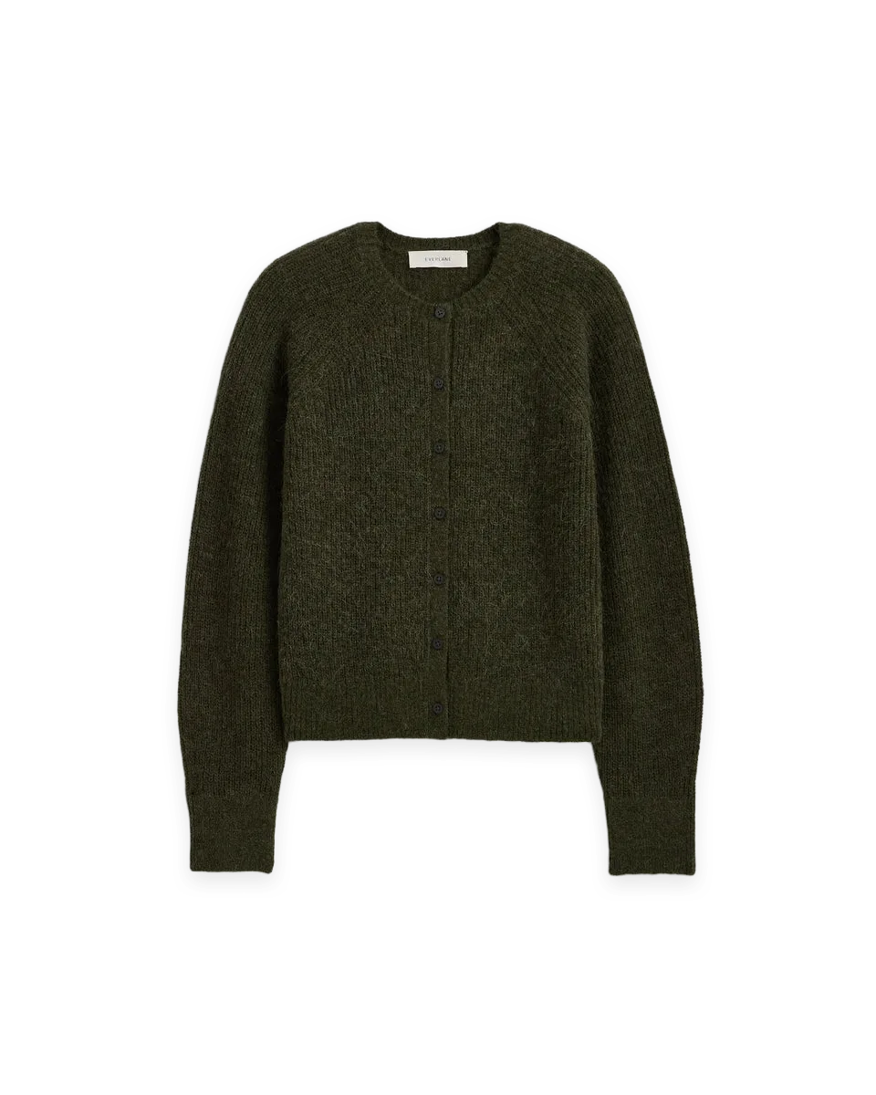 Everlane Ribbed Cropped Cardigan in Alpaca