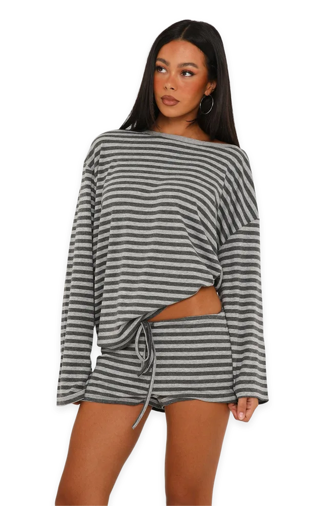 White Fox Touchdown Relaxed Shorts Charcoal/Grey Marle