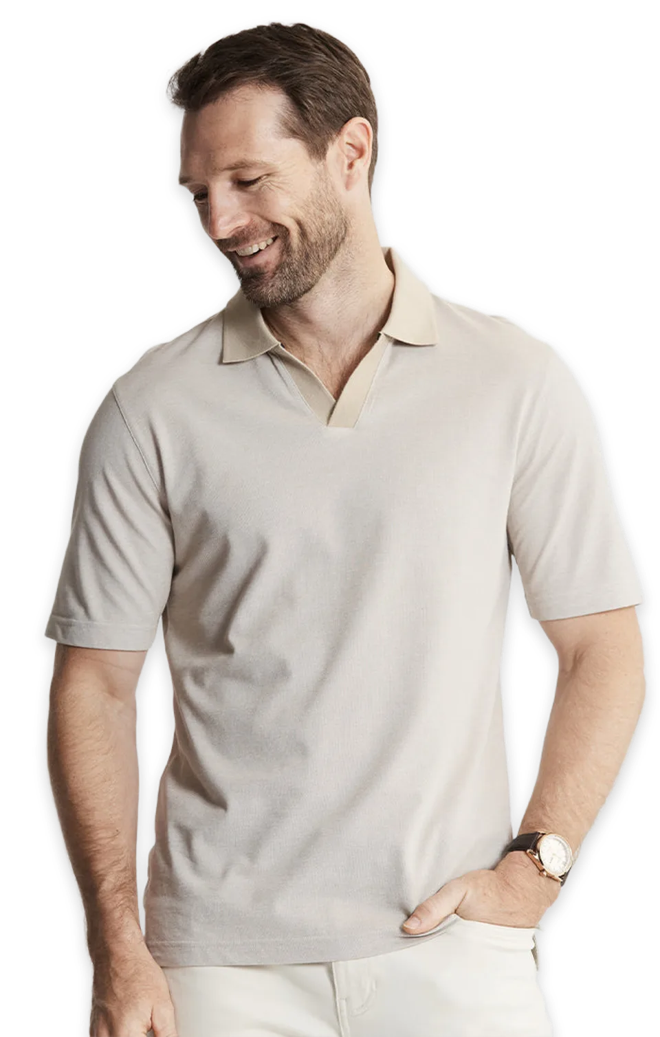 Jachs NY Cotton-Poly Johnny Collar Polo