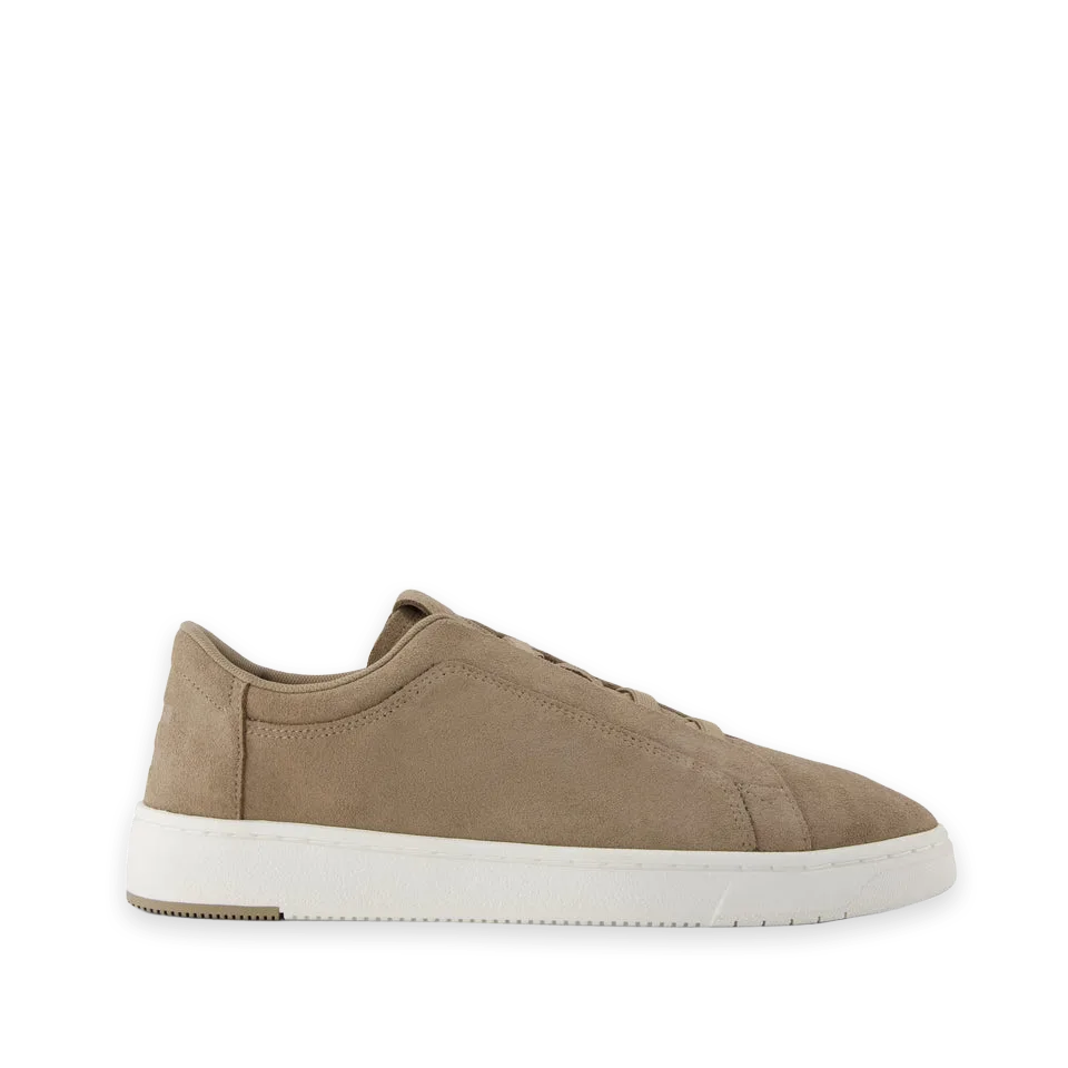 TOMS Mens TRVL Lite Miles Lace-Up Sneaker Water Resistant Dune Suede