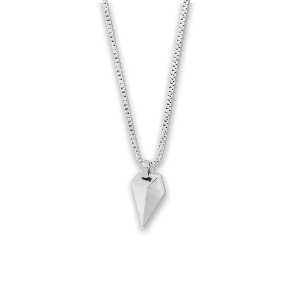 MVMT Sculpted Shark Tooth Pendant Necklace Silver