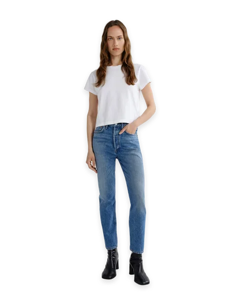 AGOLDE Riley High Rise Straight Crop (Weightless)