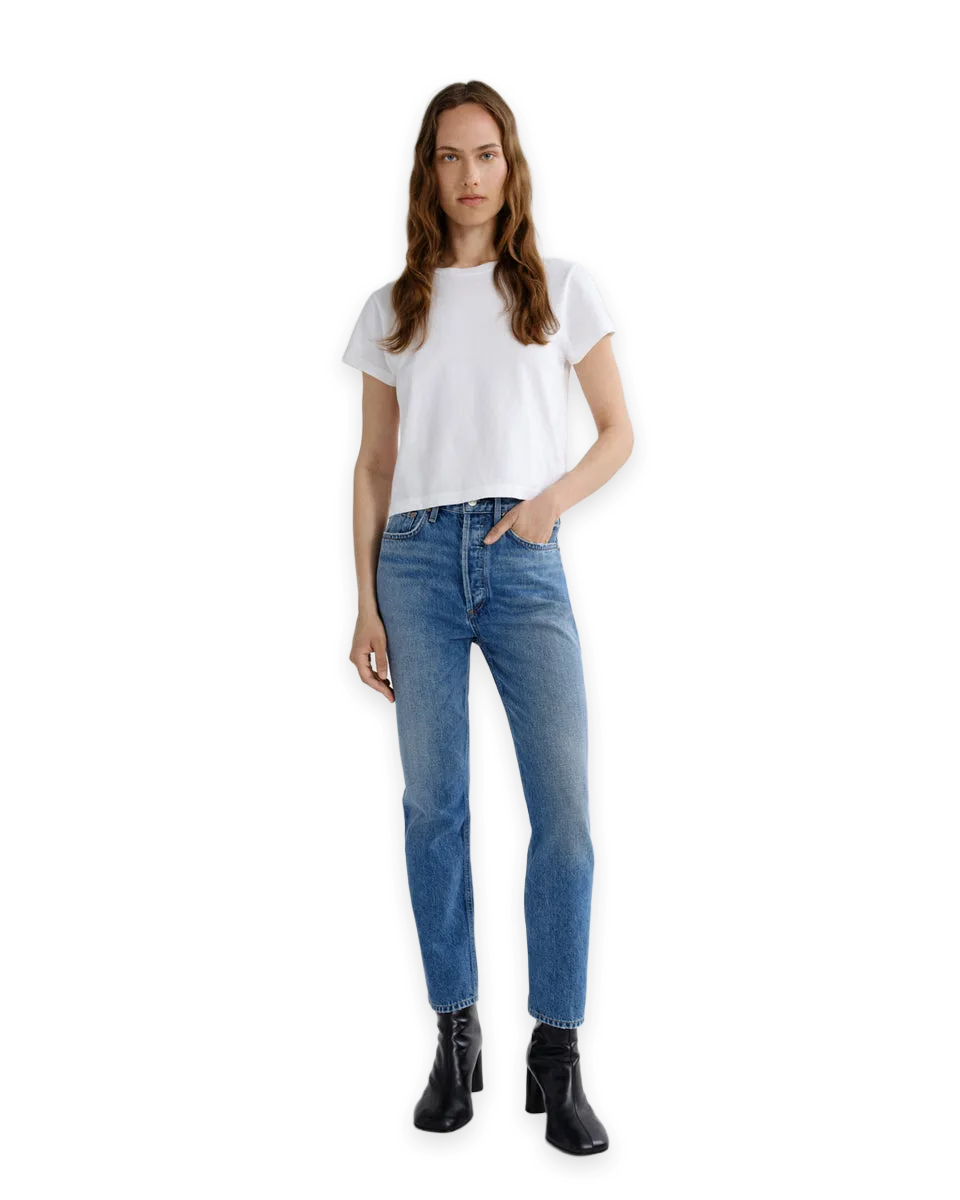 AGOLDE Riley High Rise Straight Crop (Weightless)