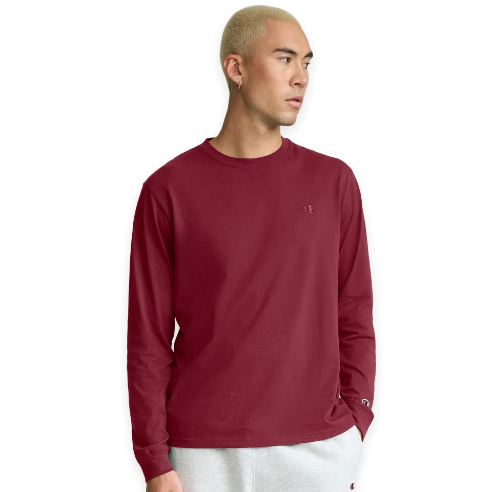 Champion Classic Long Sleeve T-Shirt, Embroidered C Logo