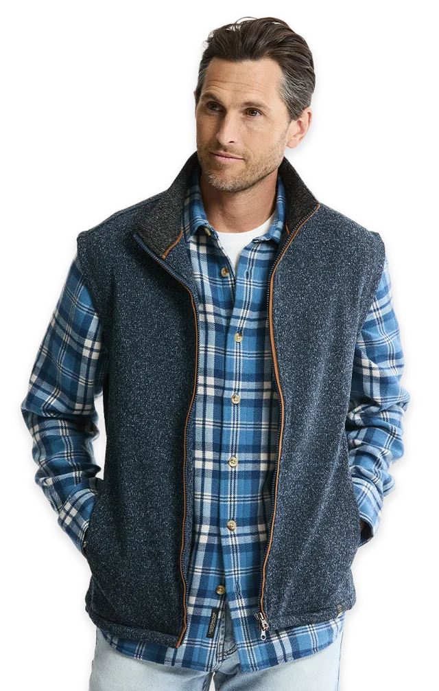 Jachs NY Stretch Sweater Fleece Full Zip Vest