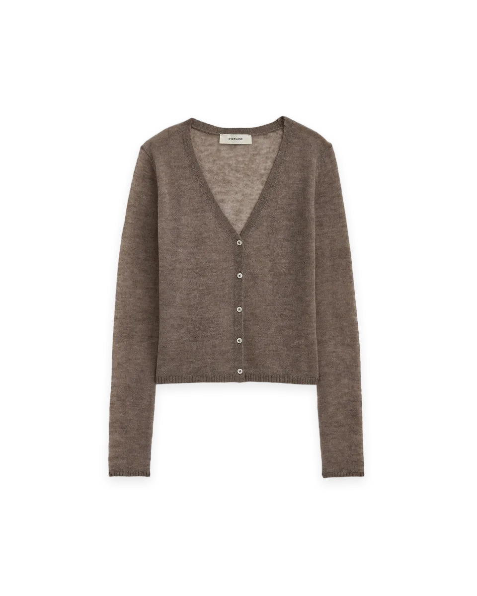 Everlane Air Alpaca Wide V Cropped Cardigan