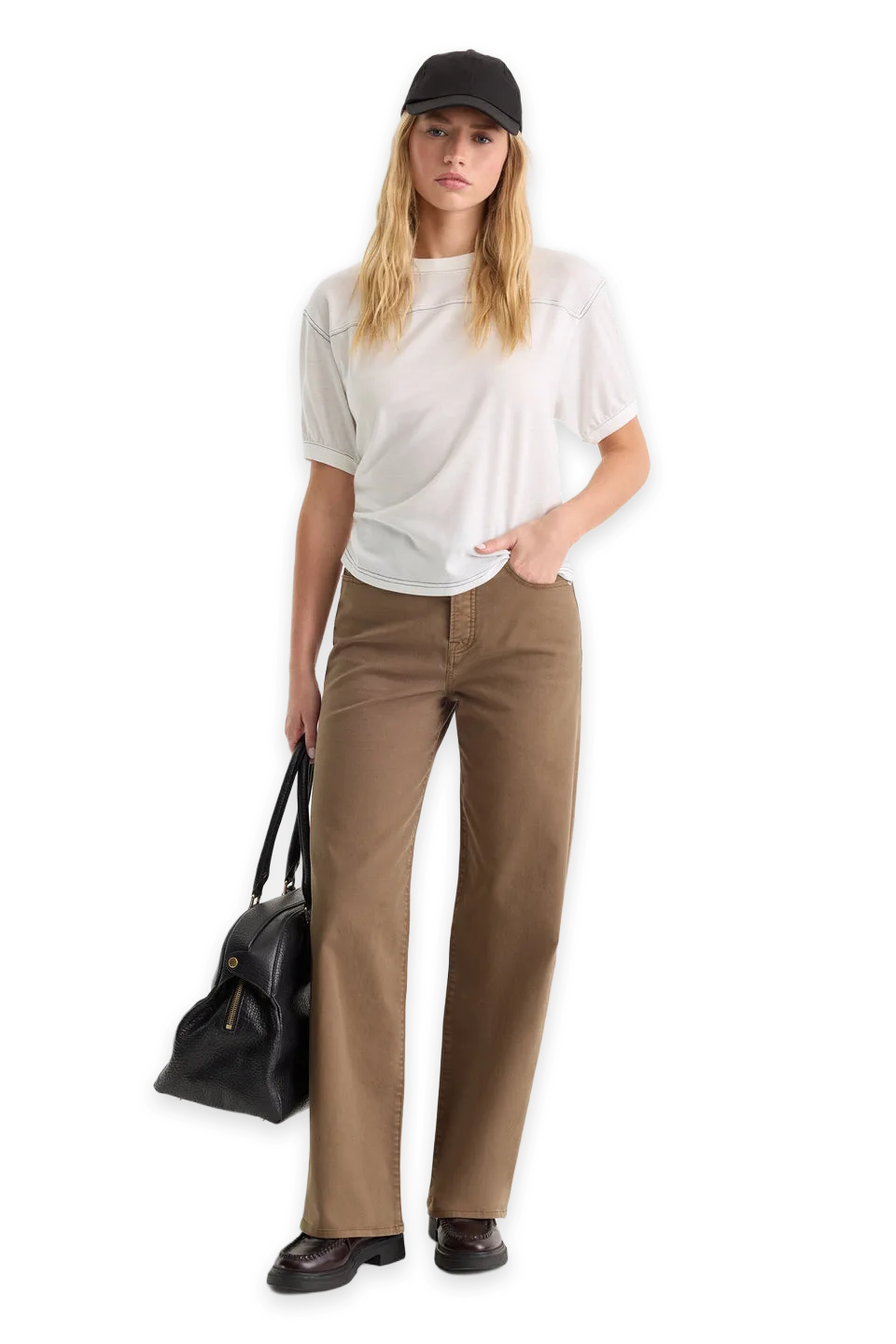 Good American TWILL VINTAGE WIDE PANT