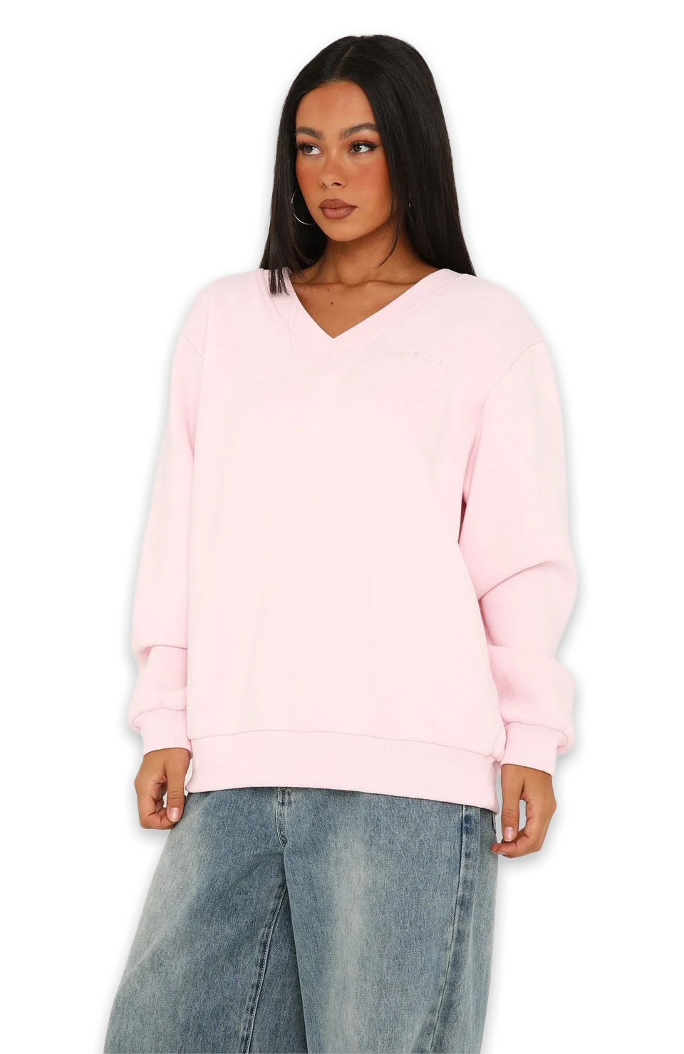 White Fox Give You A Break V Neck Oversized Sweater Posy, photo 2