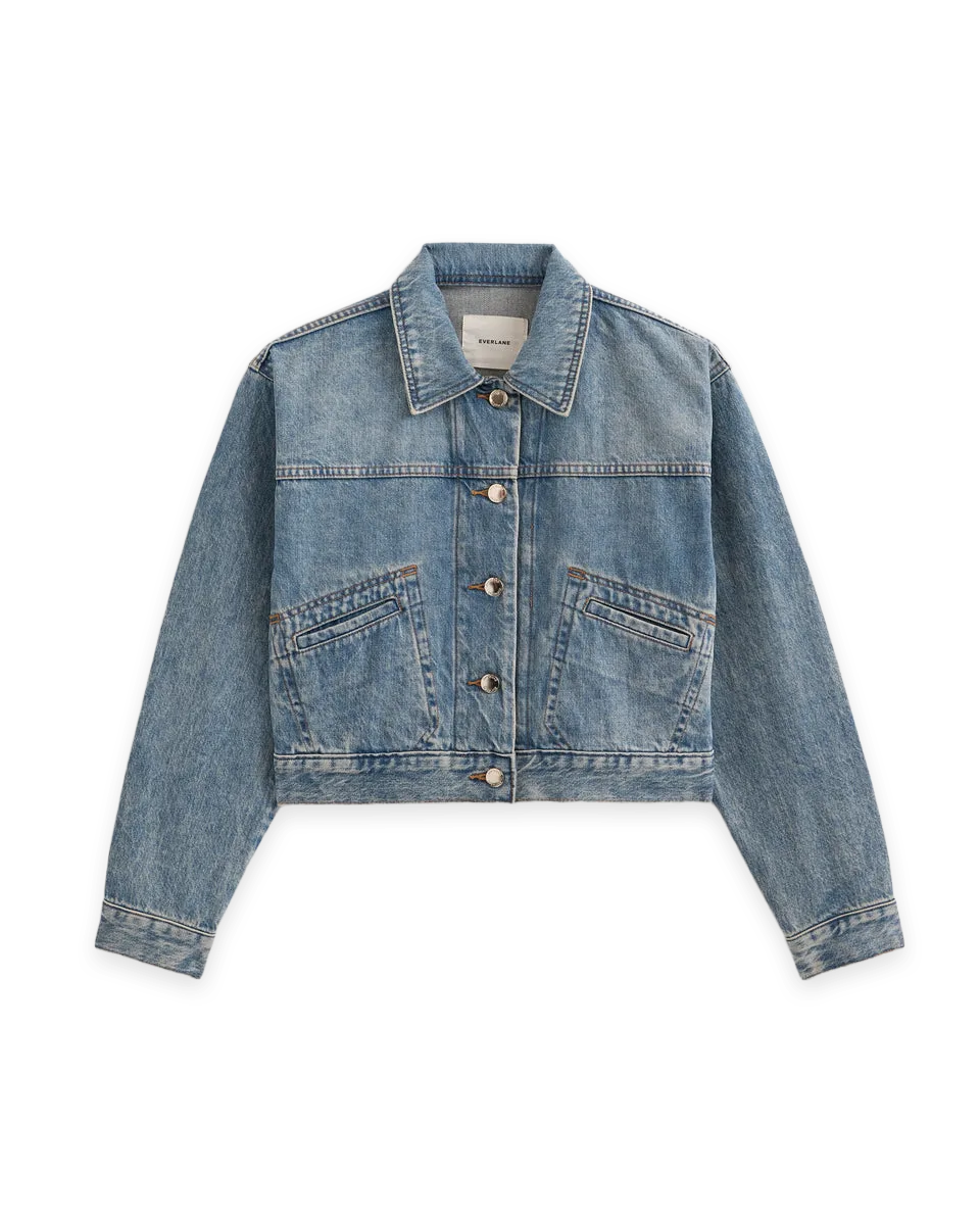 Everlane Cropped Trucker Jacket in Denim
