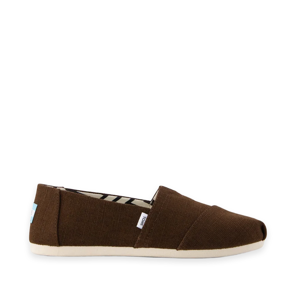 TOMS Womens Alpargata Classic Hot Cocoa Heritage Canvas