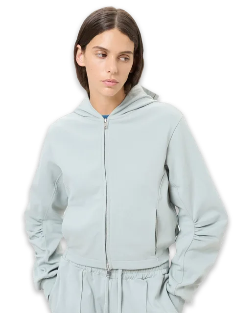 Pangaia Womens Double Jersey Zip Up Hoodie—Silent Stone
