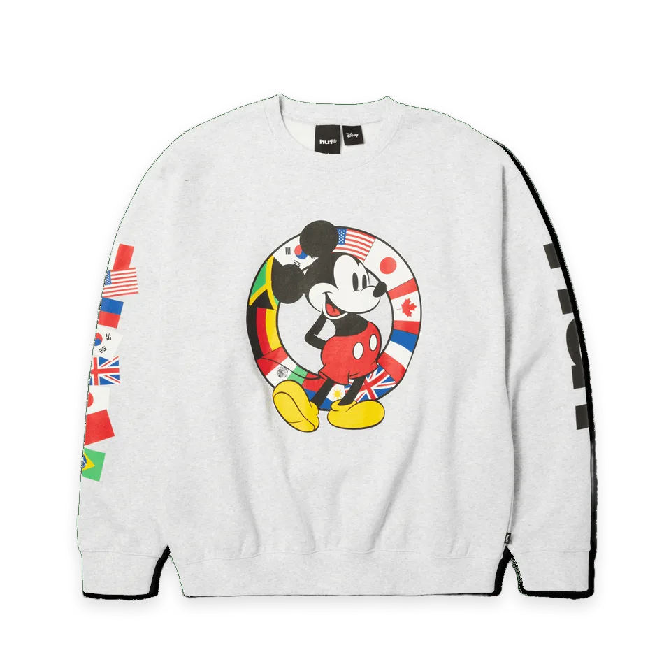 HUF Disney · HUF Mickey Worldwide Tour Crewneck Sweatshirt