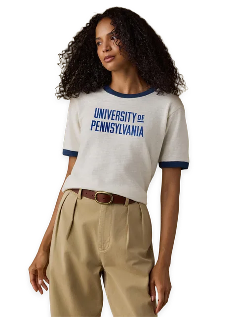 Faherty University of Pennsylvania Sunwashed Organic Camp Tee