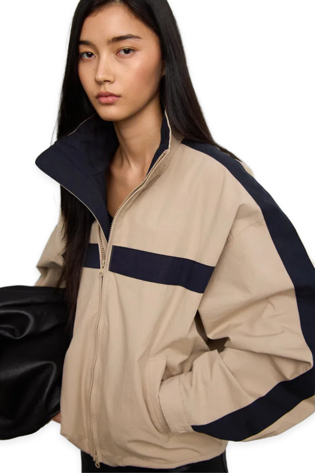 Oak + Fort WINDBREAKER ZIP-UP JACKET
