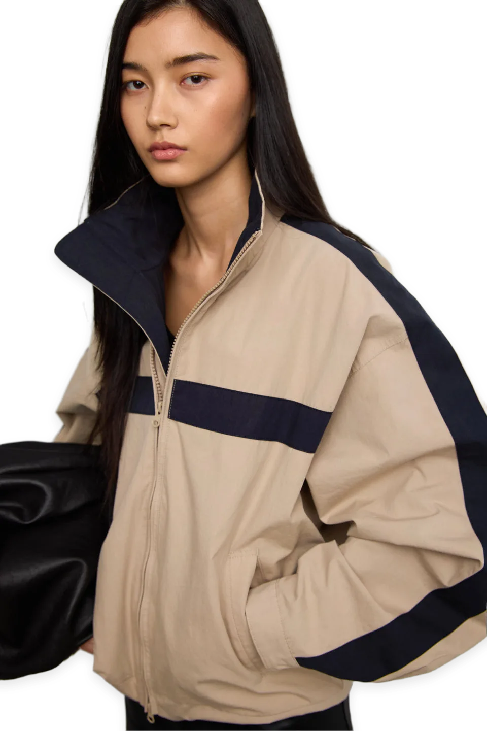 Oak + Fort WINDBREAKER ZIP-UP JACKET