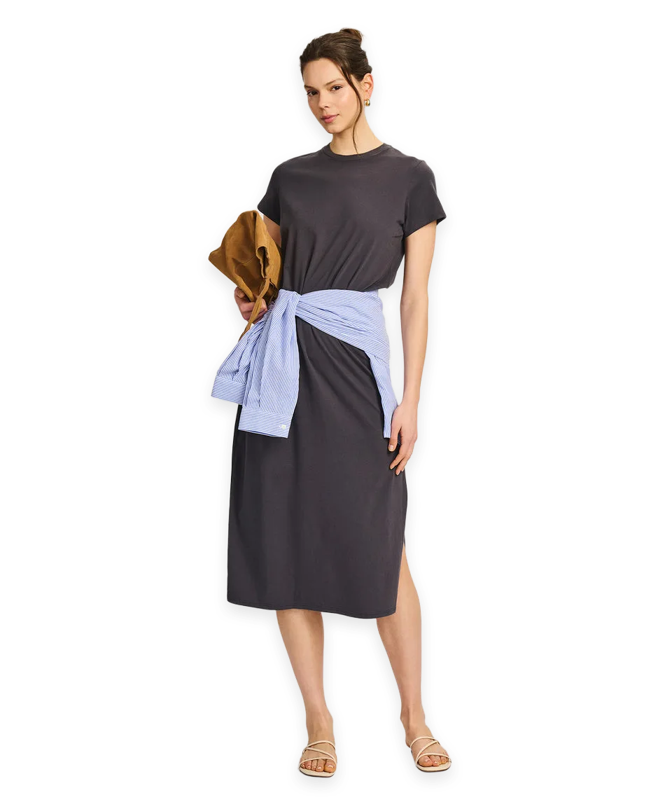 Naadam Lightweight Brushed Cotton T-Shirt Dress