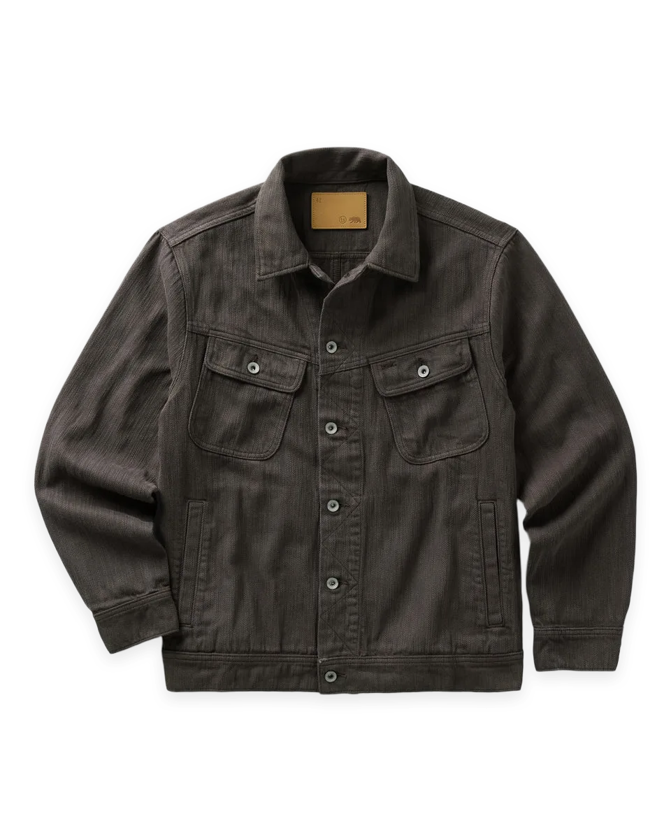 Taylor Stitch The Long Haul Jacket in Soil Slub Denim