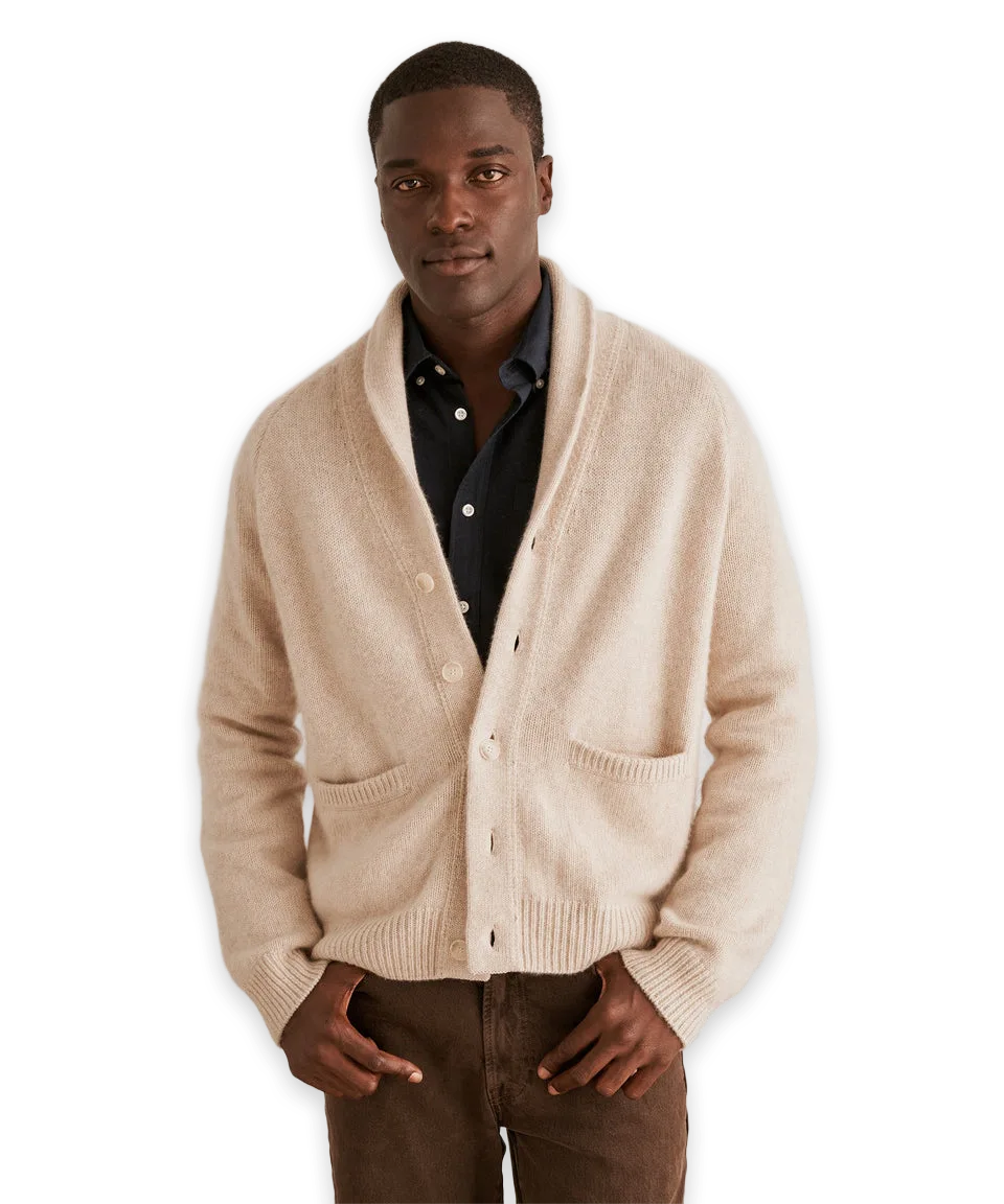 Naadam Super Luxe Cashmere Shawl Collared Cardigan