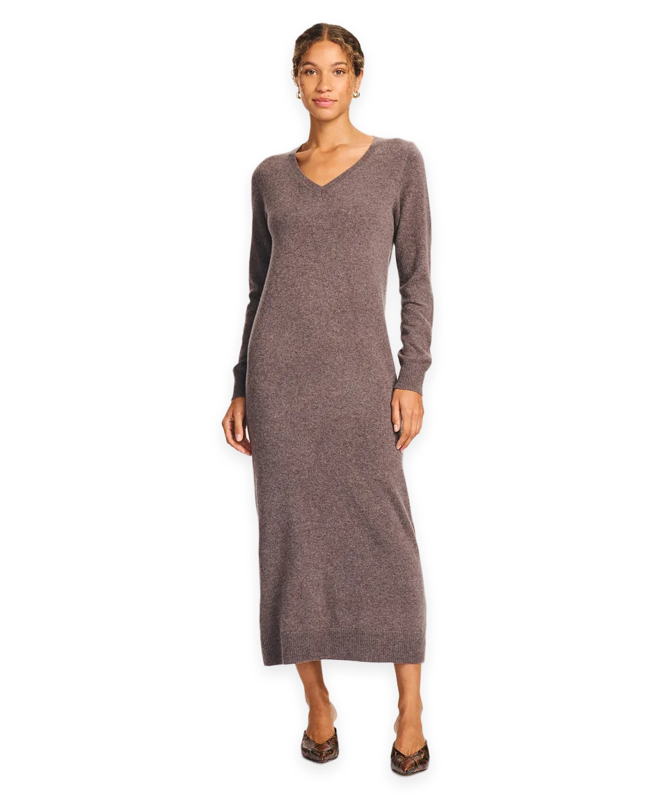 Naadam Signature Cashmino V Neck Dress