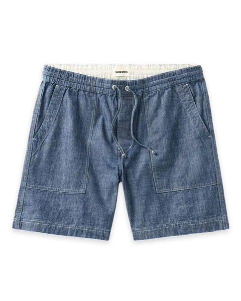 Taylor Stitch The Breakwater Short in Washed Indigo Chambray