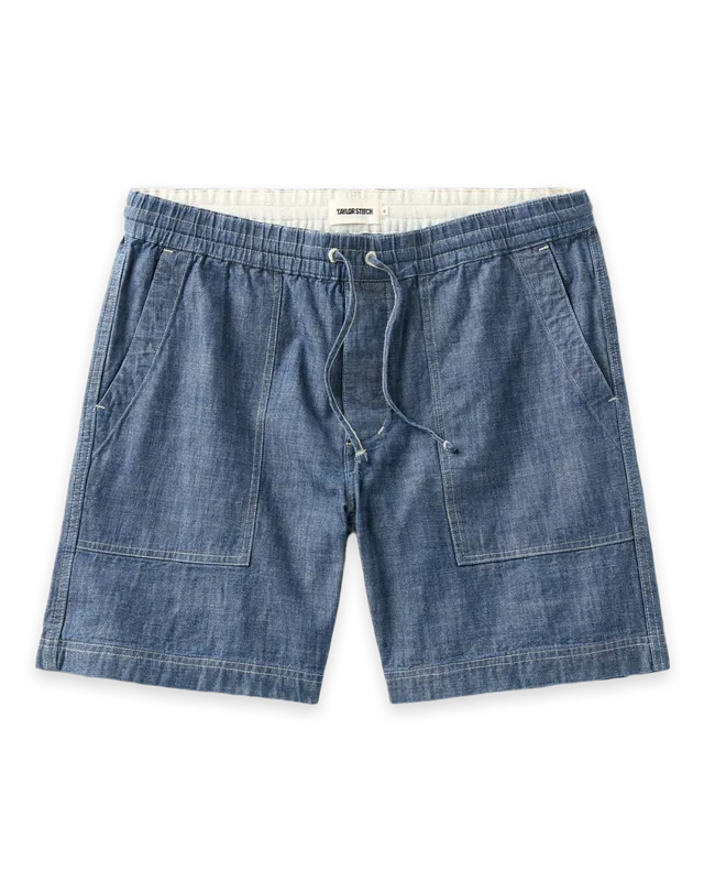 Taylor Stitch The Breakwater Short in Washed Indigo Chambray