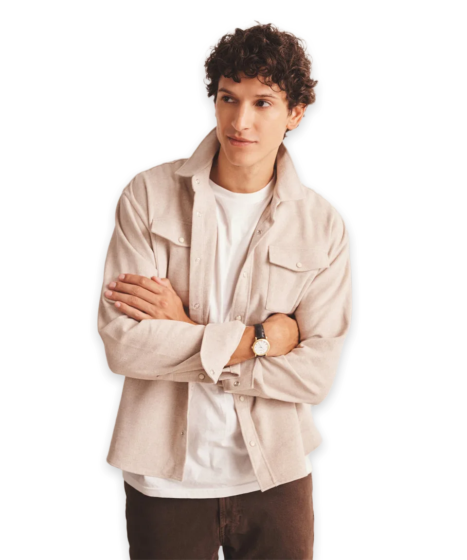 Naadam Brushed Cotton Shirt Jacket
