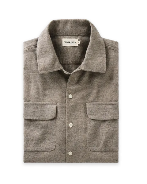 Taylor Stitch The Shore Shirt in Driftwood Portuguese Mouline Flannel