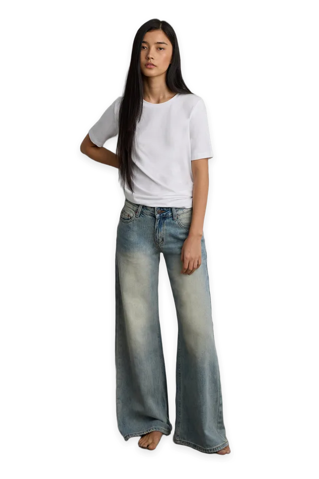 Oak + Fort WIDE LEG JEAN