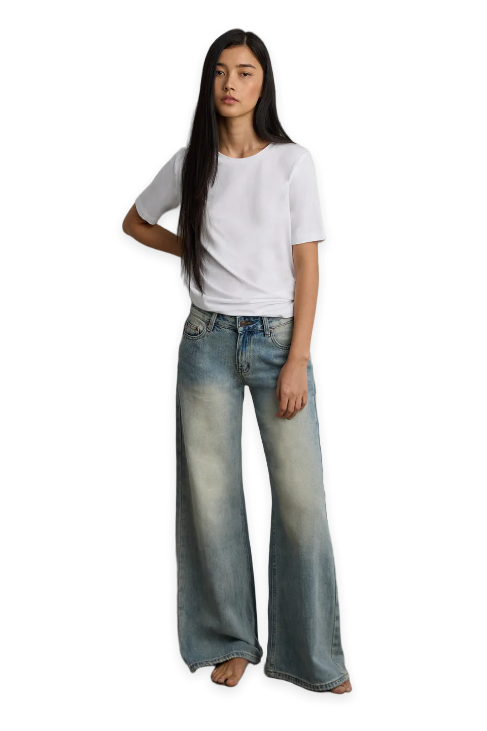 Oak + Fort WIDE LEG JEAN