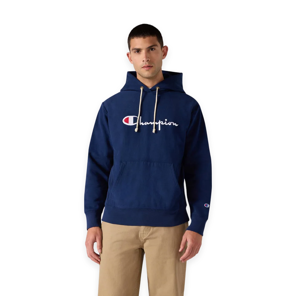 Champion Men's Knitted Embroidered Logo Hooded Sweatshirt