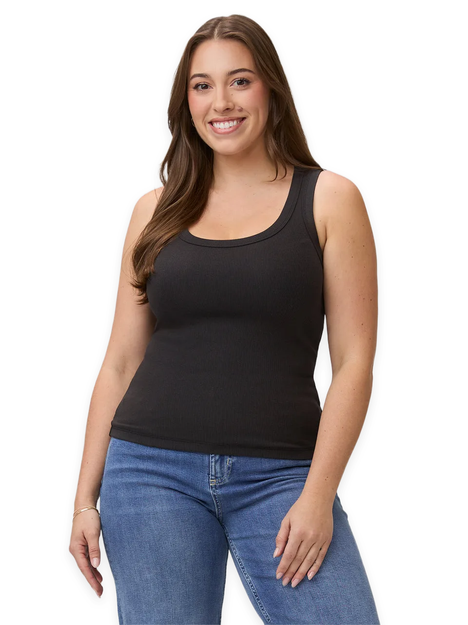 Fresh Clean Threads Black Ribbed Tank