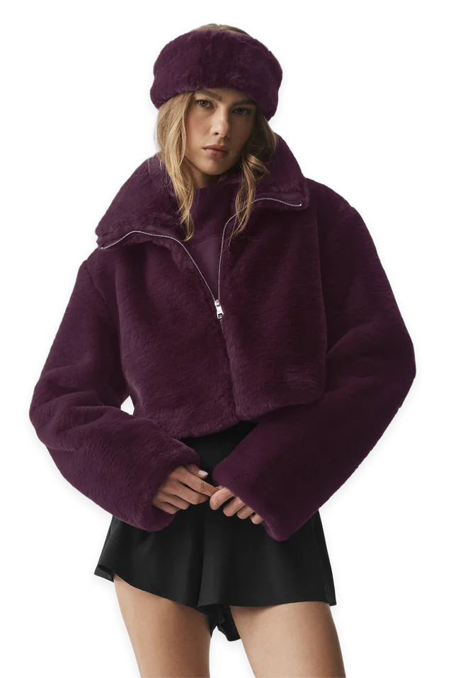Alo Faux Fur Cropped Amore Jacket