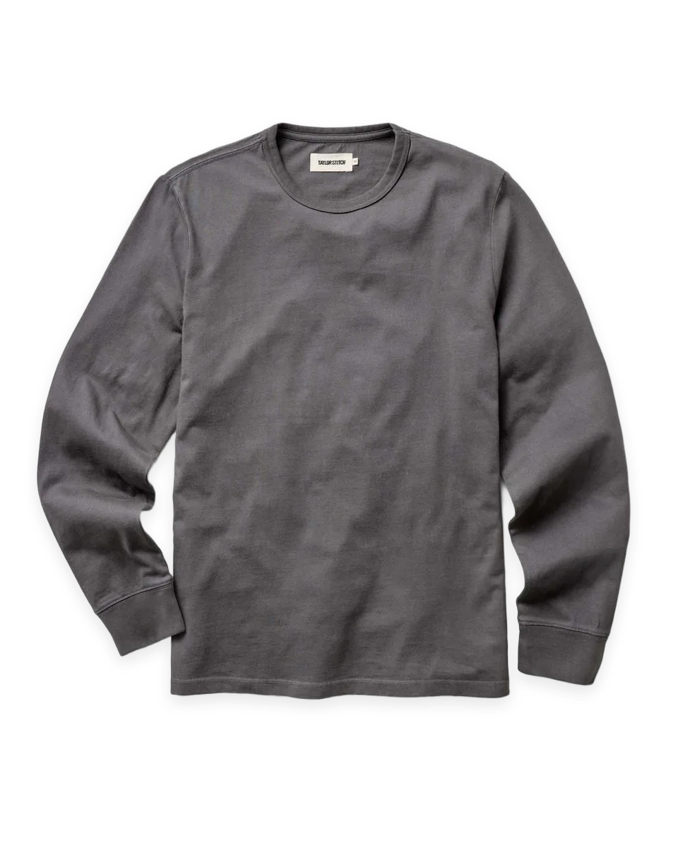 Taylor Stitch The Organic Cotton Long Sleeve Tee in Faded Black