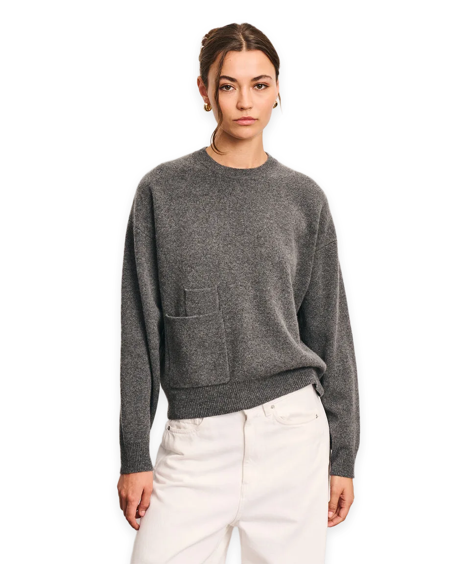Naadam Luxe Cashmino Pocket Crewneck Sweater