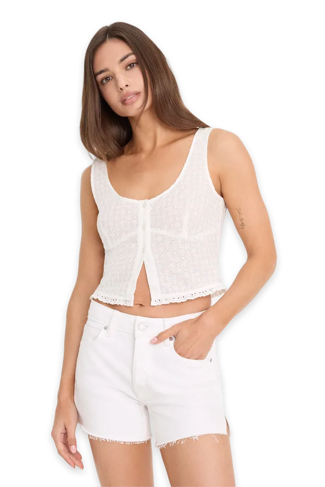 Good American THE EYELET TOP