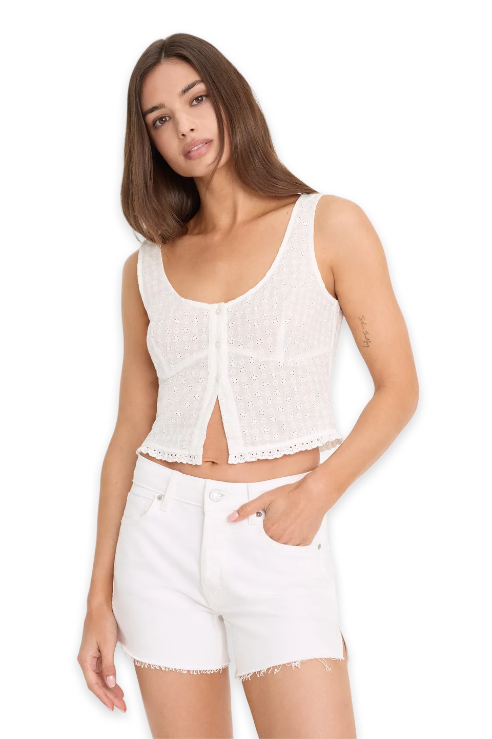 Good American THE EYELET TOP