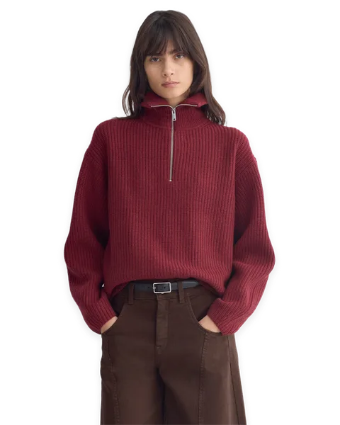 Everlane The Half-Zip Sweater in Luxe Merino
